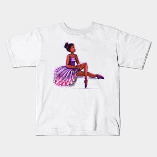 ballerina looking out - brown skin ballerina. Top 10 Best ballerina gifts. Top 10 gifts for black women Kids T-Shirt